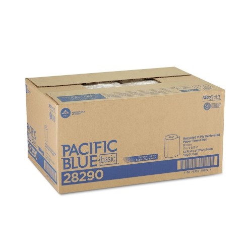 Georgia-Pacific Pacific Blue Basic Perforated Paper Towel, 11 X 8 4/5, Brown, 250/Roll, 12 Rl/Ct