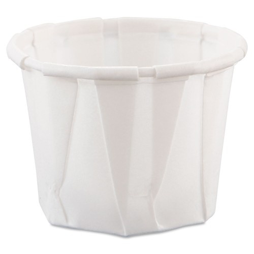 Solo Paper Portion Cups, 0.75 Oz, White, 250/Bag, 20 Bags/Carton
