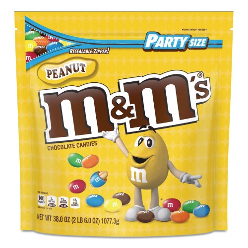 M&M's Milk Chocolate Candies, Milk Chocolate And Peanuts, 38 Oz Bag