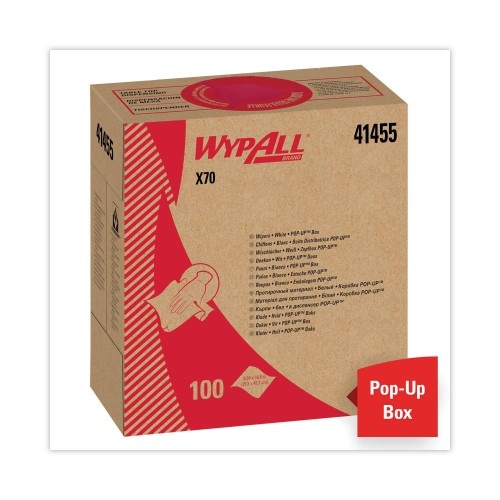 Wypall X70 Cloths, Pop-Up Box, 9.13 X 16.8, White, 100/Box, 10 Boxes/Carton