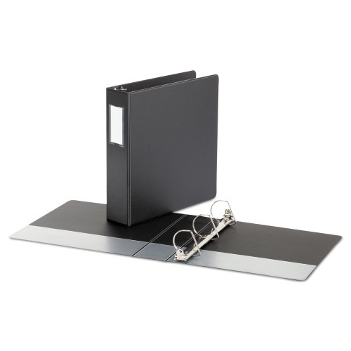 Universal Deluxe Non-View D-Ring Binder With Label Holder, 3 Rings, 2" Capacity, 11 X 8.5, Black
