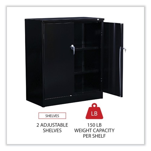 Alera Assembled 42" High Heavy-Duty Welded Storage Cabinet, Two Adjustable Shelves, 36W X 18D, Black