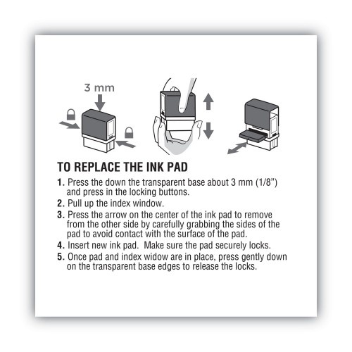 Replacement Ink Pad For 2000Plus 1Si50p, 2.81" X 0.25", Black