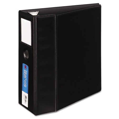 Avery Heavy-Duty Non-View Binder, Durahinge, Three Locking One Touch Ezd Rings, Spine Label, Thumb Notch, 5" Cap, 11 X 8.5, Black