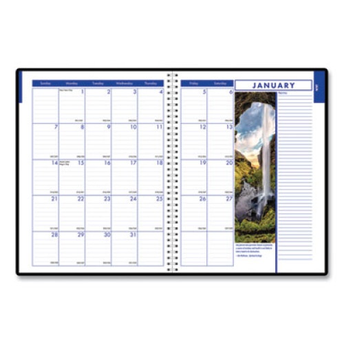 House Of Doolittle Earthscapes Recycled Weekly/Monthly Appointment Book, Landscape Photos, 11 X 8.5, Black Soft Cover, 12-Month (Jan-Dec): 2024