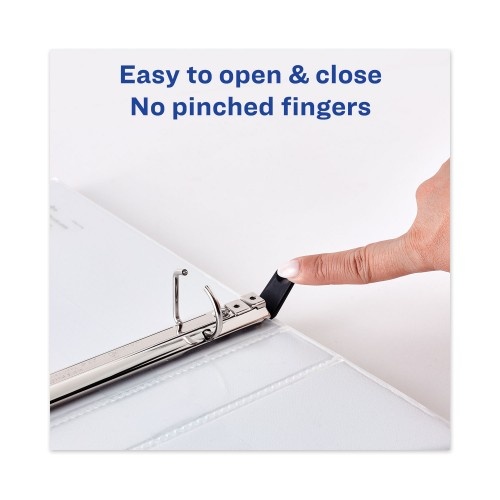 Avery Heavy-Duty View Binder With Durahinge And One Touch Slant Rings, 3 Rings, 0.5" Capacity, 11 X 8.5, White