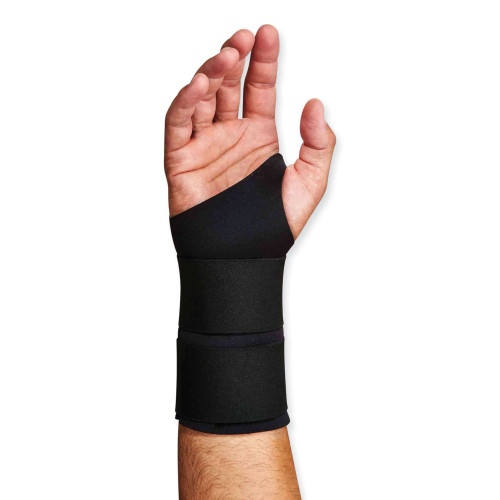 Ergodyne Proflex 675 Ambidextrous Double Strap Wrist Support, X-Large, Fits Left/Right Hand, Black, Ships In 1-3 Business Days