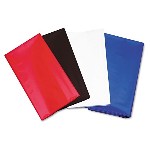Tablemate Table Set Rectangular Table Cover, Heavyweight Plastic, 54" X 108", Red, 6/Pack