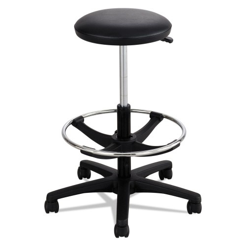 Safco Extended-Height Lab Stool, 32" Seat Height, Supports Up To 250 Lbs., Black Seat/Black Back, Black Base
