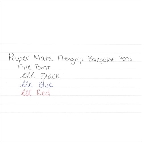 Paper Mate Flexgrip Elite Ballpoint Pen, Retractable, Fine 0.8 Mm, Black Ink, Black Barrel, Dozen
