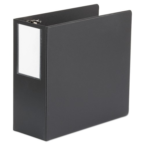 Universal Deluxe Non-View D-Ring Binder With Label Holder, 3 Rings, 5" Capacity, 11 X 8.5, Black
