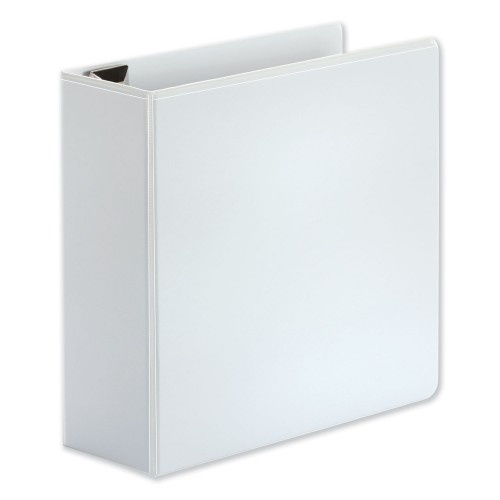 Universal Deluxe Easy-To-Open D-Ring View Binder, 3 Rings, 4" Capacity, 11 X 8.5, White