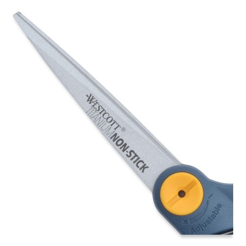 Titanium Bonded Scissors, 8 Long, 3.5 Cut Length, Gray/Yellow Straight  Handle, 3/Box