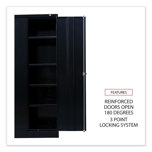 Alera Economy Assembled Storage Cabinet, 36W X 18D X 72H, Black