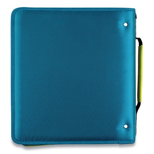 Five Star Zipper Binder, 3 Rings, 2" Capacity, 11 X 8.5, Teal/Yellow Accents
