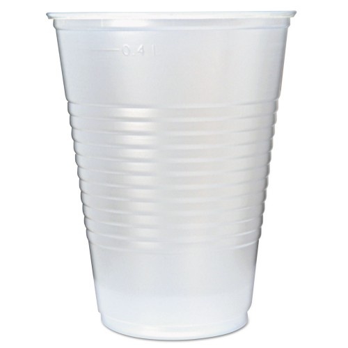 Fabri-Kal Rk Ribbed Cold Drink Cups, 16Oz, Translucent, 50/Sleeve, 20 Sleeves/Carton