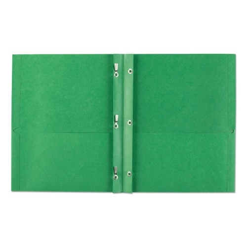 Avery Two-Pocket Folder, Prong Fastener, 0.5" Capacity, 11 X 8.5, Green, 25/Box