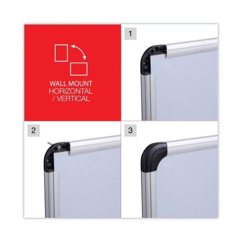 Universal Deluxe Porcelain Magnetic Dry Erase Board, 72 X 48, White Surface, Silver/Black Aluminum Frame