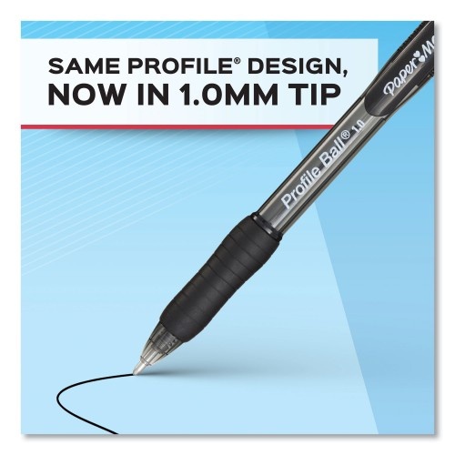 Paper Mate Profile Ballpoint Pen, Retractable, Medium 1 Mm, Black Ink, Translucent Black Barrel, 36/Pack