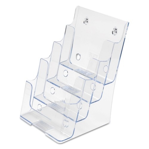 Deflecto 4-Compartment Docuholder, Booklet Size, 6.88W X 6.25D X 10H, Clear