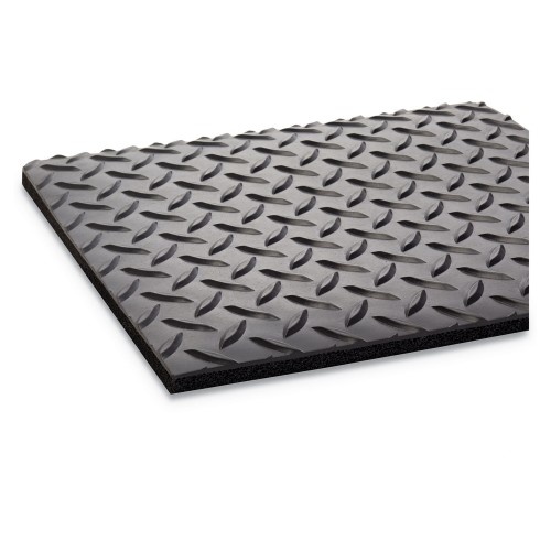 Crown Mats Industrial Deck Plate Anti-Fatigue Mat, Vinyl, 36 X 60, Black