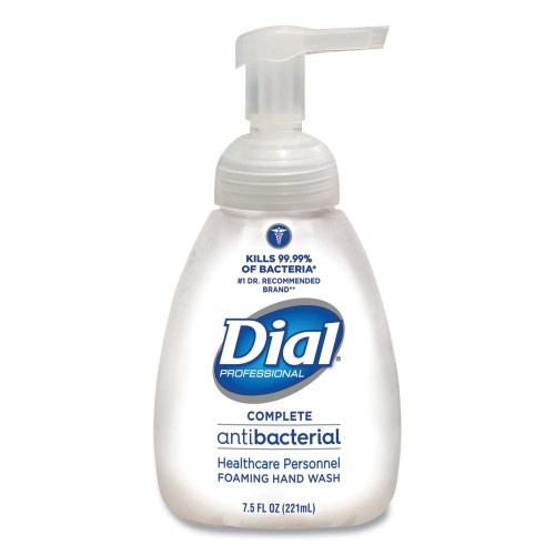 Dial Antimicrobial Foaming Hand Wash, 7.5 Oz Tabletop Pump, 12/Carton