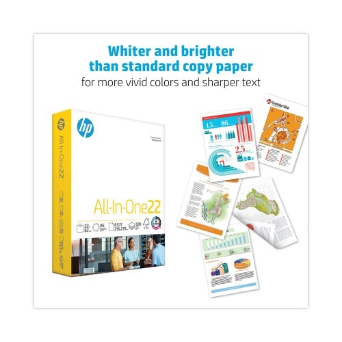 Hp All-In-One22 Paper, 96 Bright, 22Lb, 8.5 X 11, White, 500/Ream