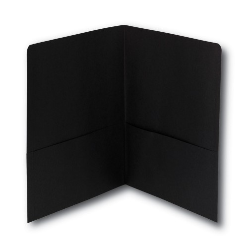 Smead Two-Pocket Folder, Textured Paper, 100-Sheet Capacity, 11 X 8.5, Black, 25/Box