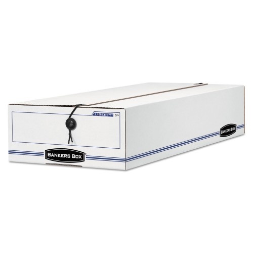Bankers Box Liberty Check And Form Boxes, 6.25" X 24" X 4.5", White/Blue, 12/Carton