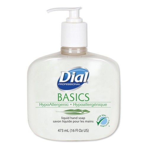 Dial Basics Liquid Hand Soap, Fresh Floral, 16 Oz Pump, 12/Carton