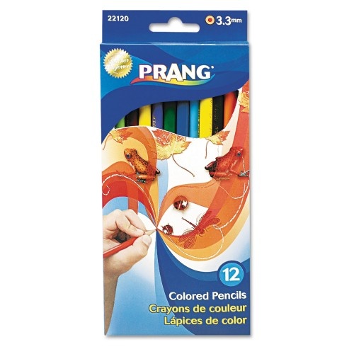 Prang Colored Pencil Sets, 3.3 Mm, 2B (#1), Assorted Lead/Barrel Colors, Dozen