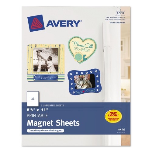 Avery Fabric Sheet - White - 8 1/2 x 11 - Matte - 6 / Carton - Printable