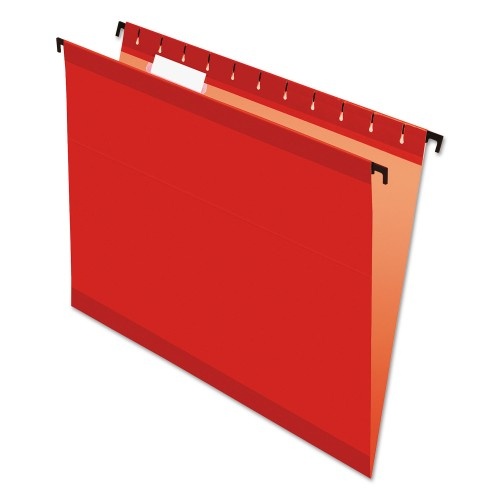 Pendaflex Surehook Hanging Folders, Letter Size, 1/5-Cut Tab, Red, 20/Box