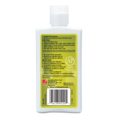 Quartet Whiteboard Conditioner/Cleaner For Dry Erase Boards, 8 Oz Bottle