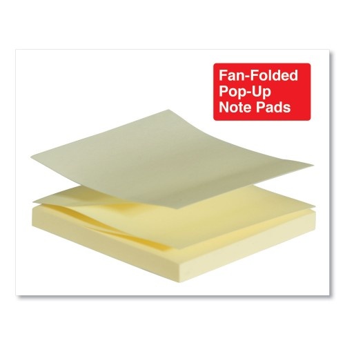 Universal Fan-Folded Self-Stick Pop-Up Note Pads, 3" X 3", Assorted Pastel Colors, 100 Sheets/Pad, 12 Pads/Pack