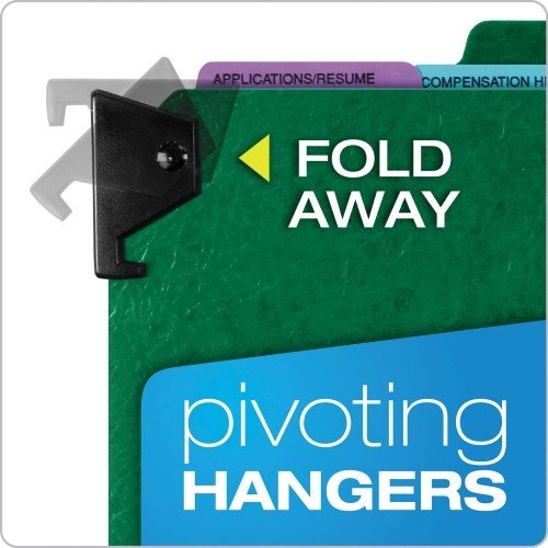Pendaflex Hanging Style Personnel Folders, 1/3-Cut Tabs, Center Position, Letter Size, Green