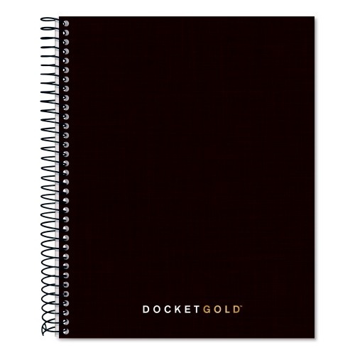 Tops Docket Gold Planner, 1-Subject, Narrow Rule, Black Cover, 8.5 X 6.75 Sheets