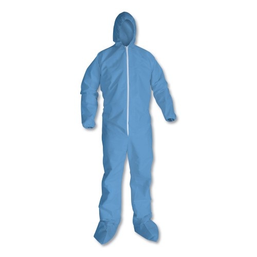 Kleenguard A65 Hood & Boot Flame-Resistant Coveralls, Blue, X-Large, 25/Carton