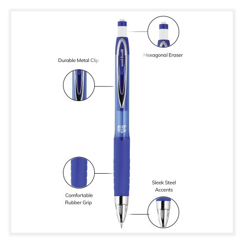 Uni-Ball 207 Mechanical Pencil, 0.7 Mm, Hb (#2), Black Lead, Blue Barrel, Dozen