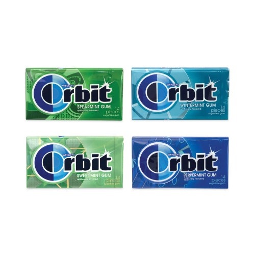 Orbit Sugar-Free Chewing Gum Variety Box, Four Mint Flavors, 14 Pieces/Pack, 18 Packs/Carton, Ships In 1-3 Business Days