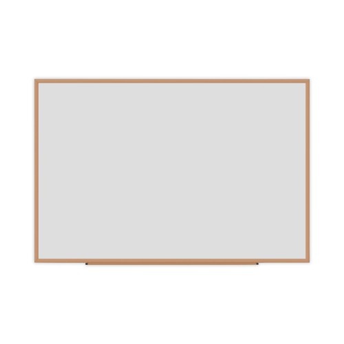 Universal Deluxe Melamine Dry Erase Board, 72 X 48, Melamine White Surface, Oak Fiberboard Frame