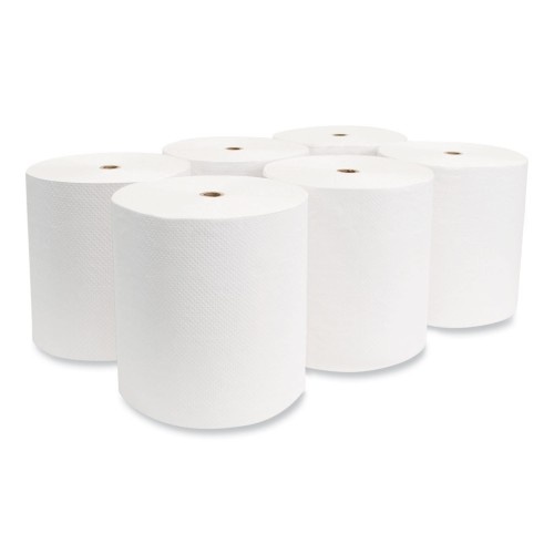 Morcon Paper Valay Proprietary Roll Towels, 1-Ply, 8" X 800 Ft, White, 6 Rolls/Carton