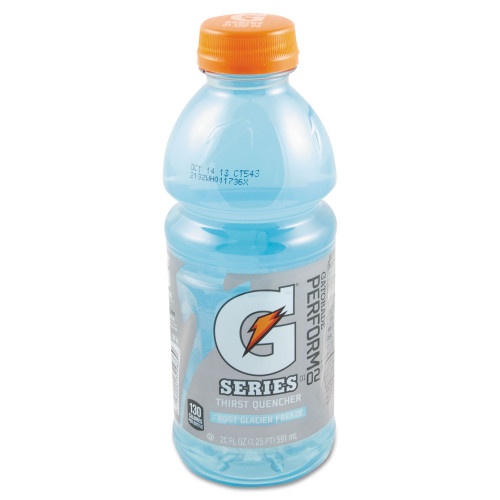 Gatorade G-Series Perform 02 Thirst Quencher, Glacier Freeze, 20 Oz Bottle, 24/Carton