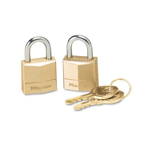 Master Lock Three-Pin Brass Tumbler Locks, 0.75