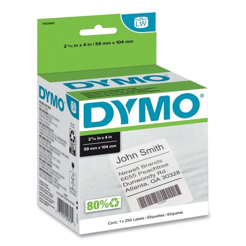 Dymo Labelwriter Shipping Labels, 2.31" x 4", White, 250 Labels/Roll