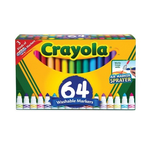Crayola Broad Line Washable Markers - 64 Set
