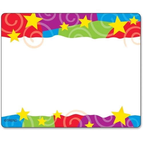 Trend Stars & Swirls Colorful Self-Adhesive Name Tags