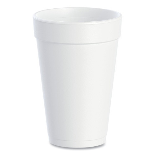 Dart Foam Drink Cups, 16 Oz, White, 20/Bag, 25 Bags/Carton