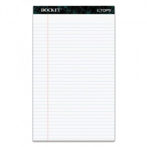 Tops Docket Ruled Perforated Pads, Wide/Legal Rule, 50 White 8.5 x 14 Sheets, 12/Pack