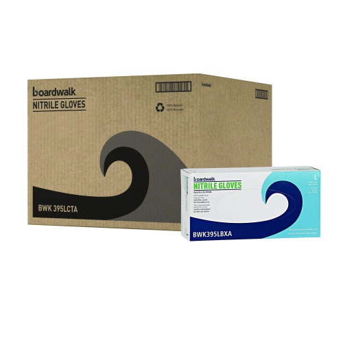 Boardwalk® Disposable Powder-Free Nitrile Gloves, Large, Blue, 5 Mil, 1000/Carton